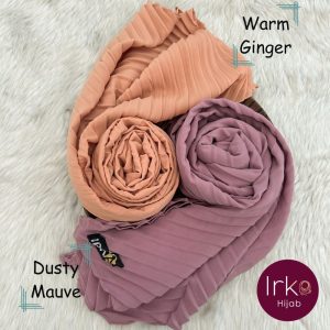 Dazzling Pleated Georgette Hijab - Warm Ginger