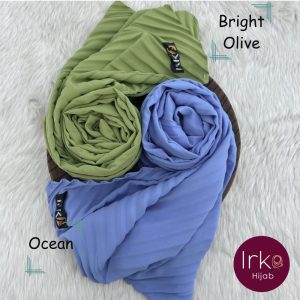 Dazzling Pleated Georgette Hijab - Bright Olive