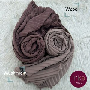 Dazzling Pleated Georgette Hijab - Mushroom
