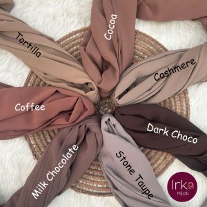 Irka Plain Georgette Hijab - Milk Chocolate