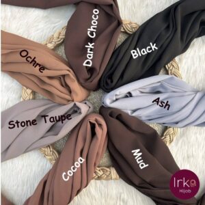 Irka Plain Georgette Hijab - Dark choco