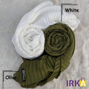 Dazzling Pleated Georgette Hijab - White