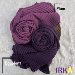Dazzling Pleated Georgette Hijab - Plum