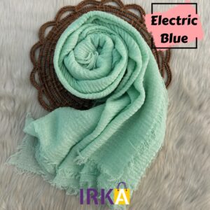 Crinkle Cotton Hijab - Electric Blue