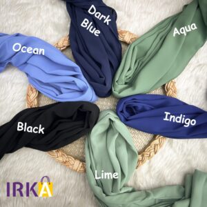 Irka Plain Georgette Hijab - Ocean