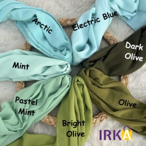 Irka Plain Georgette Hijab - Bright Olive