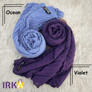 Dazzling Pleated Georgette Hijab - Ocean