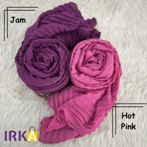 Dazzling Pleated Georgette Hijab - Jam