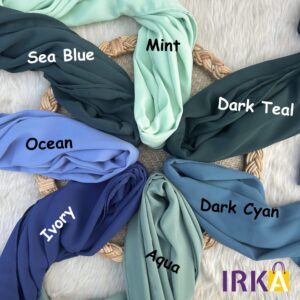 Irka Plain Georgette Hijab - Dark Cyan