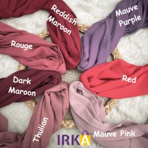 Irka Plain Georgette Hijab - Reddish maroon