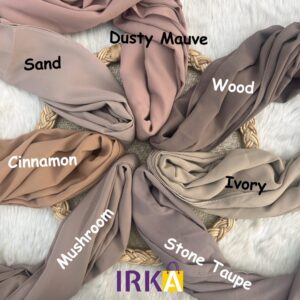 Irka Plain Georgette Hijab - Stone Taupe