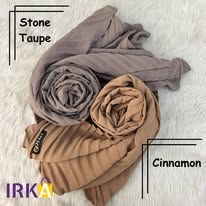 Dazzling Pleated Georgette Hijab - Stone Taupe