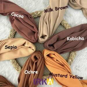 Irka Plain Georgette Hijab - Cocoa