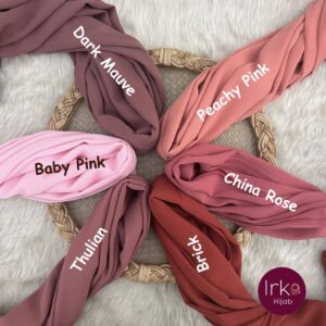 Irka Plain Georgette Hijab - Peachy Pink