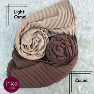 Dazzling Pleated Georgette Hijab - Light Camel