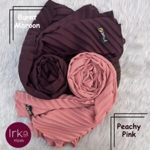 Dazzling Pleated Georgette Hijab - Burnt Maroon