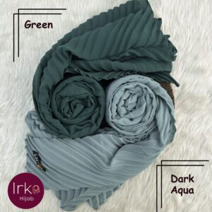 Dazzling Pleated Georgette Hijab - Green