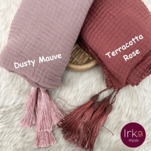 Crinkle Cotton Tassel Hijab - Terracotta Rose
