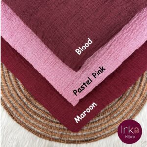 Malaysian Crinkle Cotton Hijab - Blood