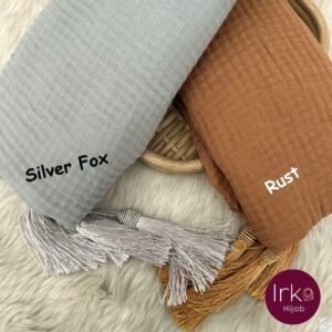 Crinkle Cotton Tassel Hijab - Rust