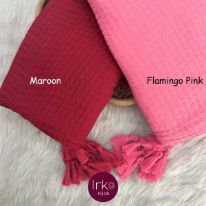 Artisan Weave Tassel Hijab - Flamingo Pink