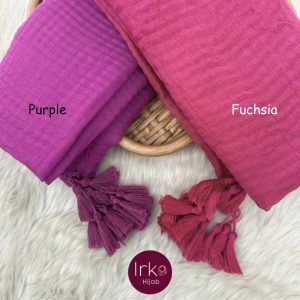 Artisan Weave Tassel Hijab - Fuchsia