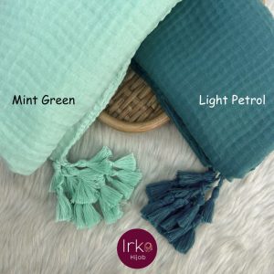 Artisan Weave Tassel Hijab - Mint Green