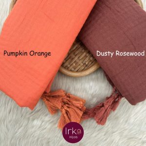 Artisan Weave Tassel Hijab - Pumpkin Orange