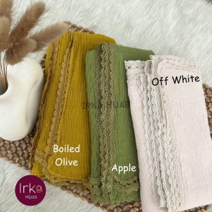 Lace Touch Cotton Hijab - Off White