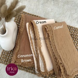 Lace Touch Cotton Hijab - Cream